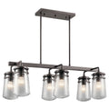 Kichler Lighting Lyndon Collection 6 Light Architectural Bronze Outdoor Linear Chandelier