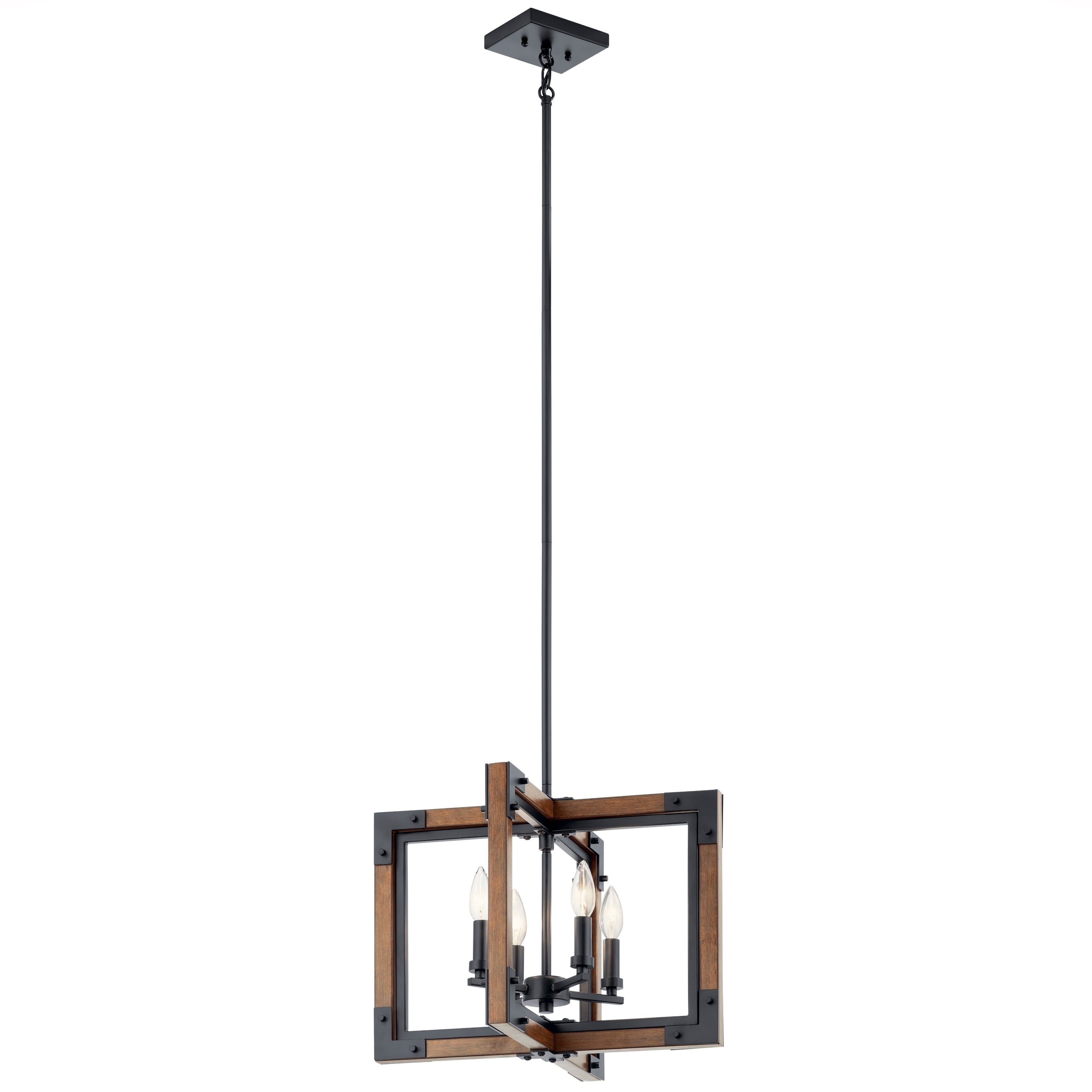 Kichler Lighting Marimount 4 Light Chandelier Semi Flush Auburn Stain