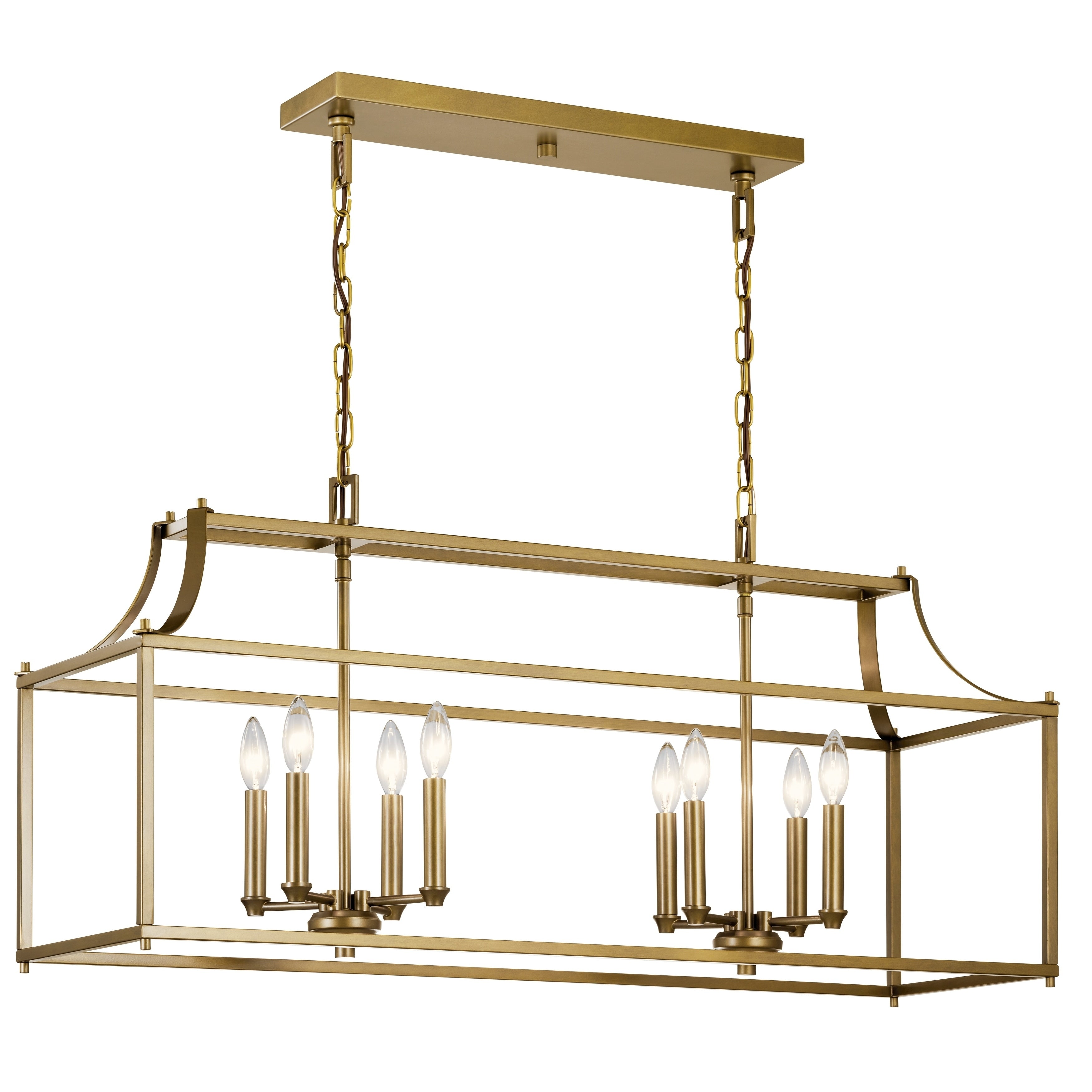 Kichler Lighting Morrigan 8 Light Linear Chandelier Natural Brass