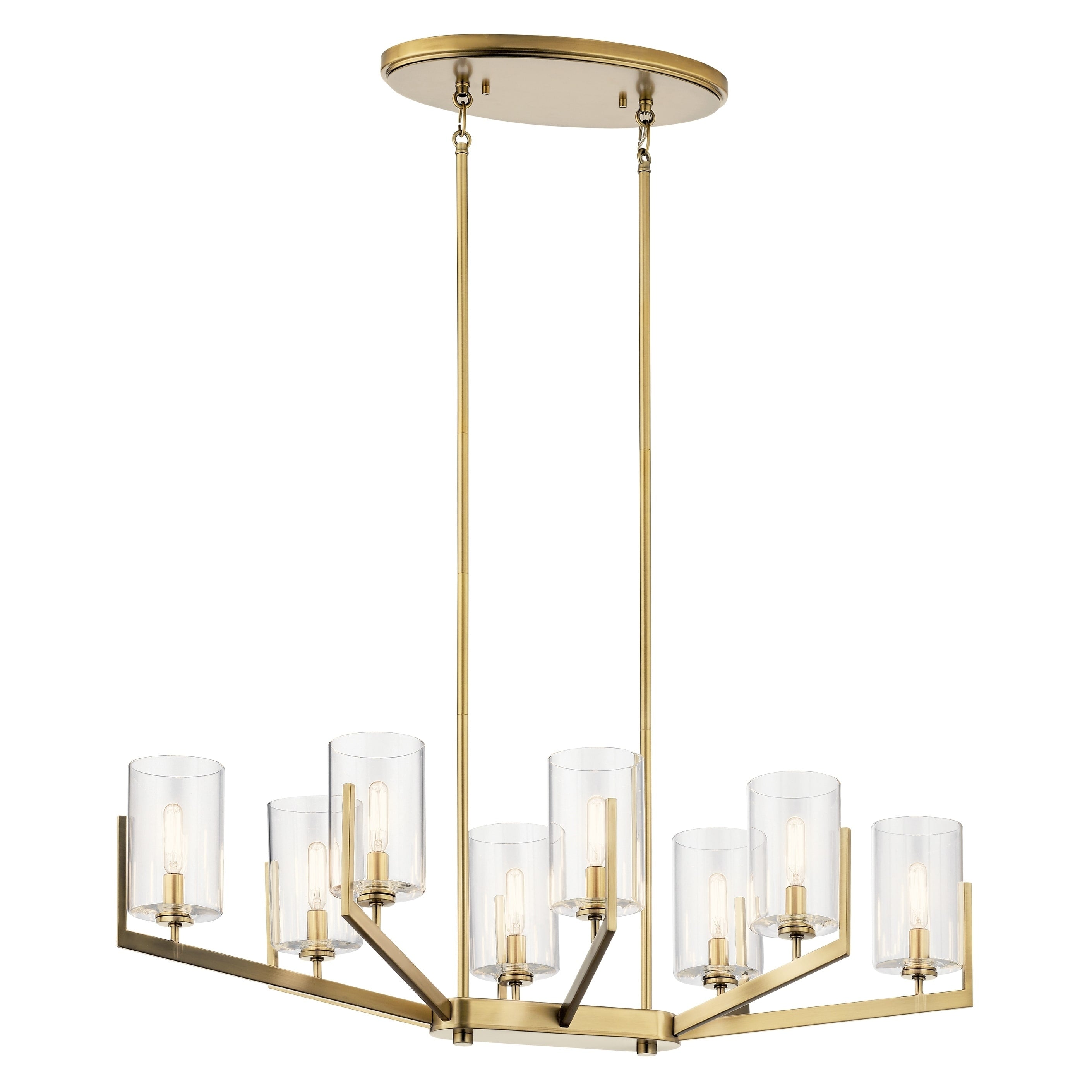 Kichler Lighting Nye 8 Light Oval Chandelier Brushed Natural Brass
