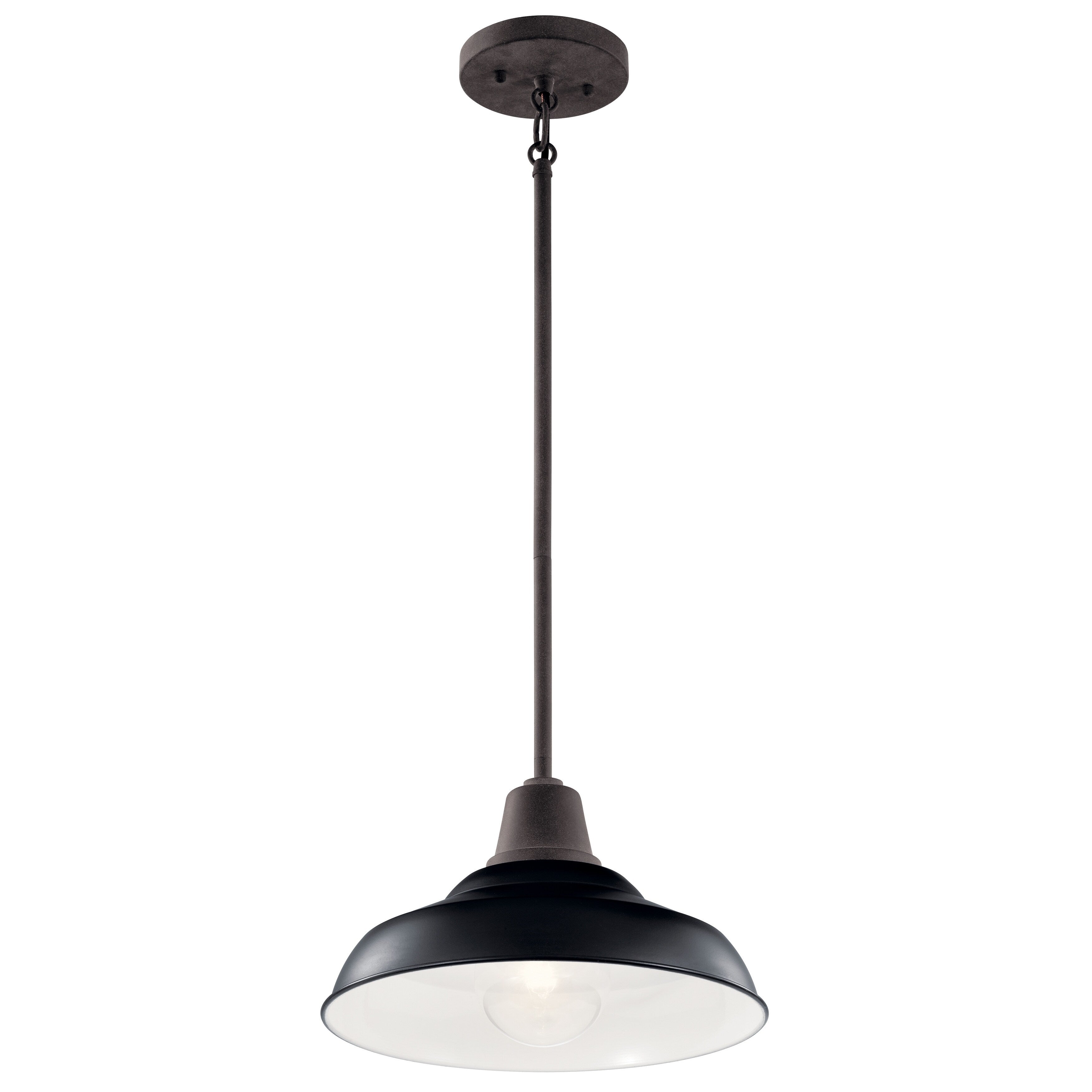Kichler Lighting Pier 1 Light Outdoor Pendant Semi Flush Black