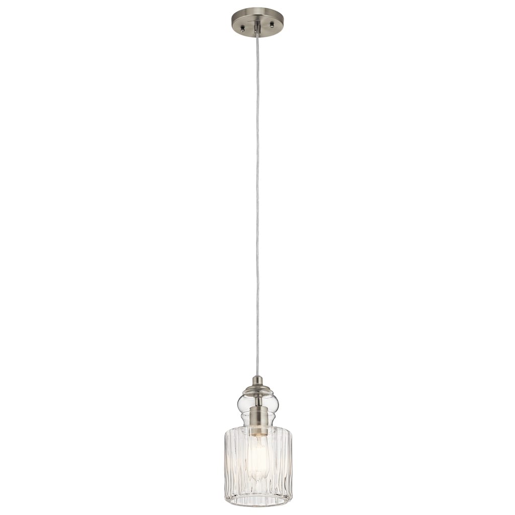 Kichler Lighting Riviera Collection 1 Light Brushed Nickel Mini Pendant Brushed Nickel