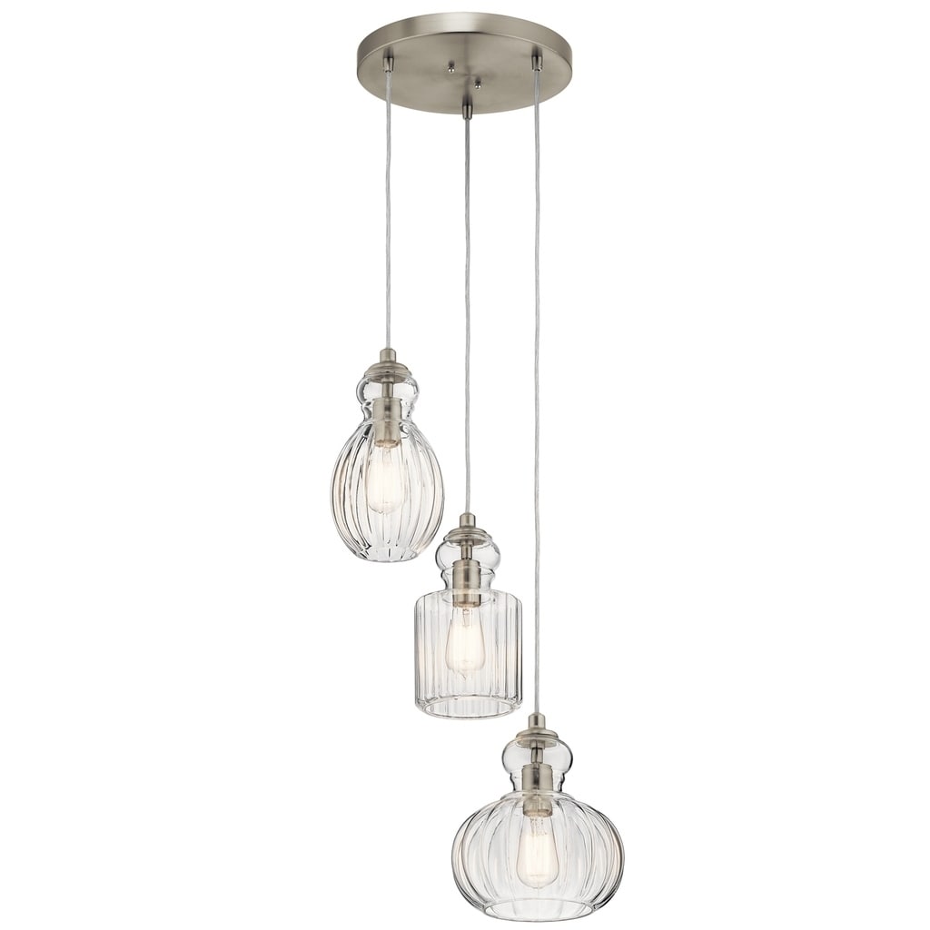 Kichler Lighting Riviera Collection 3 Light Brushed Nickel Pendant