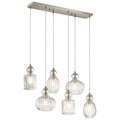 Kichler Lighting Riviera Collection 6 Light Brushed Nickel Linear Chandelier Brushed Nickel
