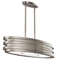Kichler Lighting Roswell Collection 3 Light Brushed Nickel Oval Chandelier Pendant