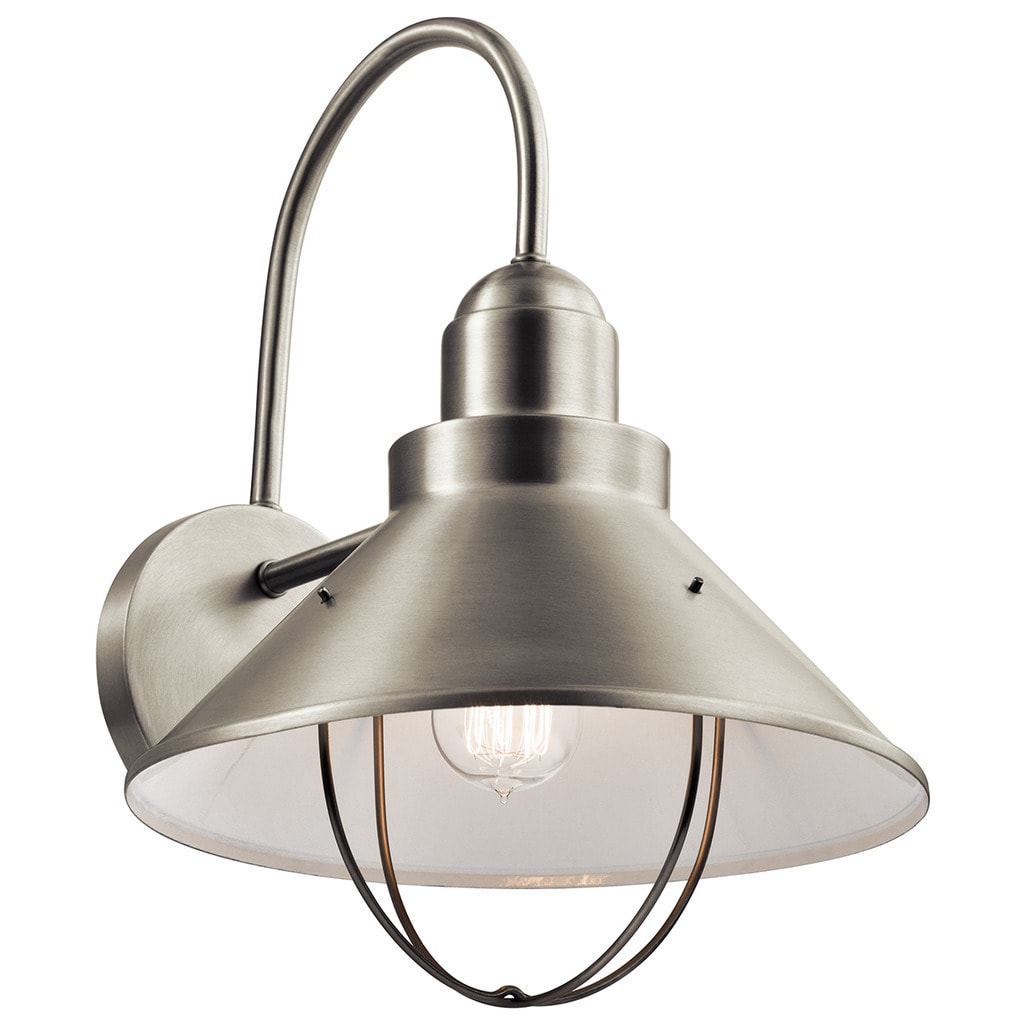 Kichler Lighting Seaside Collection 1 Light Brushed Nickel Outdoor Wall Sconce
