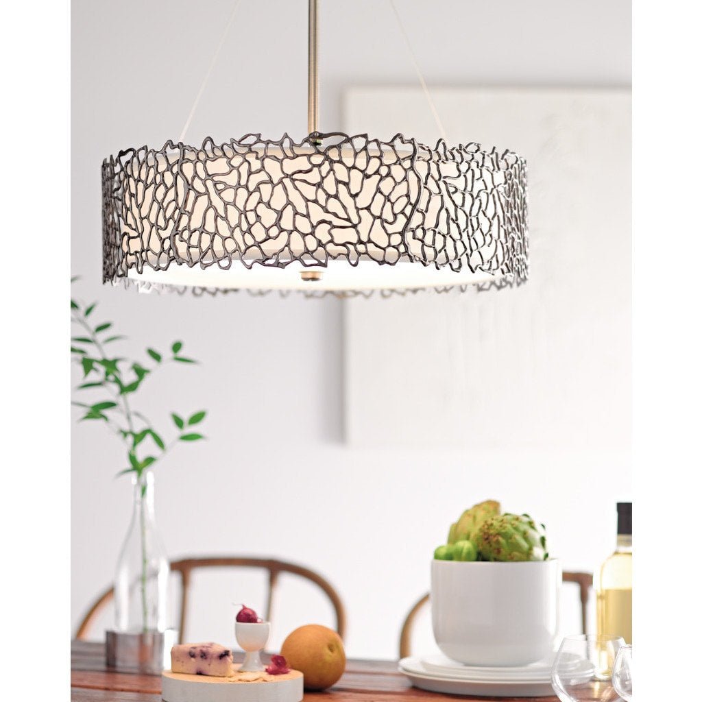 Kichler Lighting Silver Coral Collection 4 Light Classic Pewter Chandelier Pendant