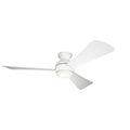 Kichler Lighting Sola Collection 54 Inch Matte White Led Ceiling Fan