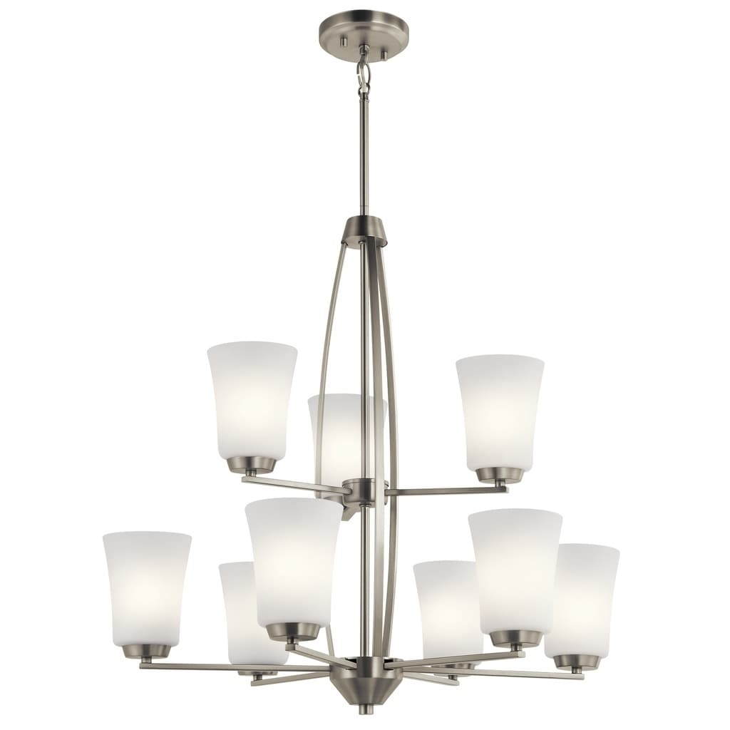 Strick Bolton Polke 9 Light Brushed Nickel Chandelier