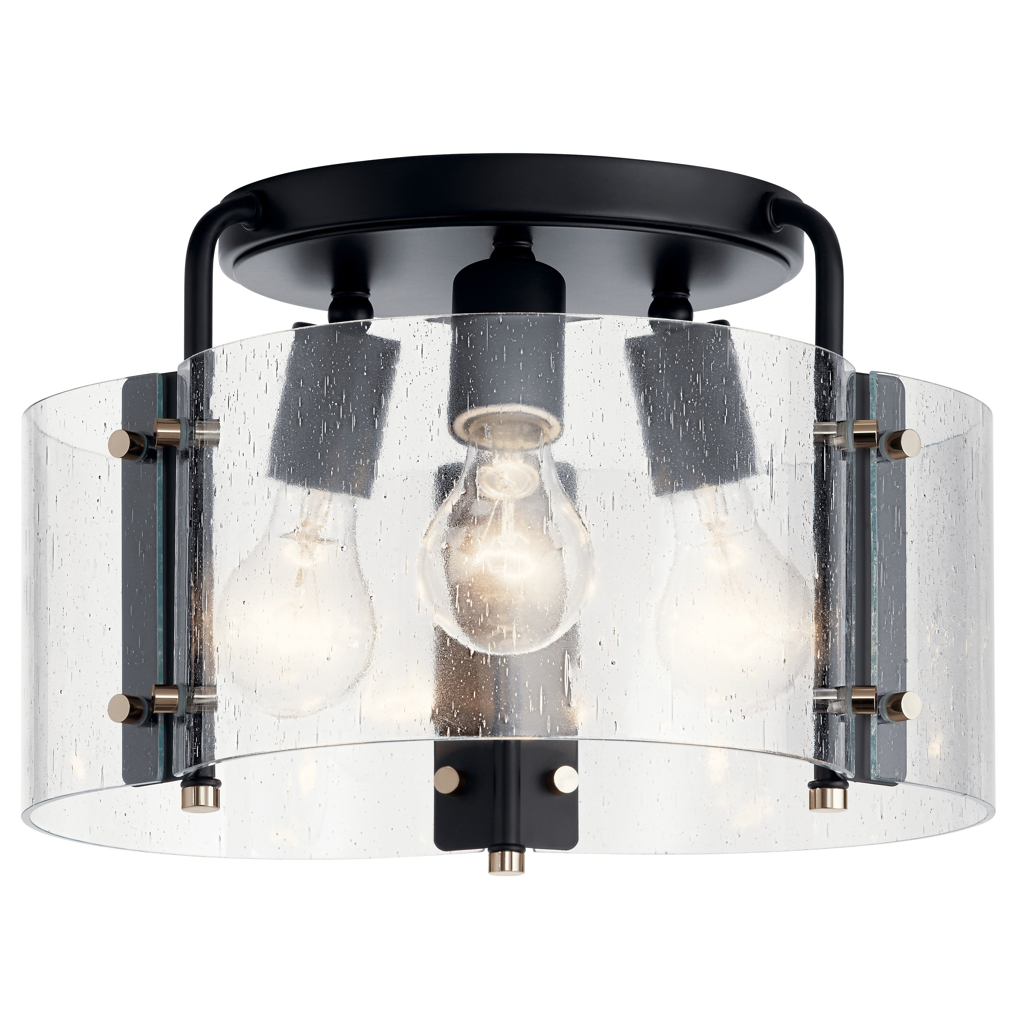 Kichler Lighting Thoreau 3 Light Semi Flush Mount Ceiling Light Black