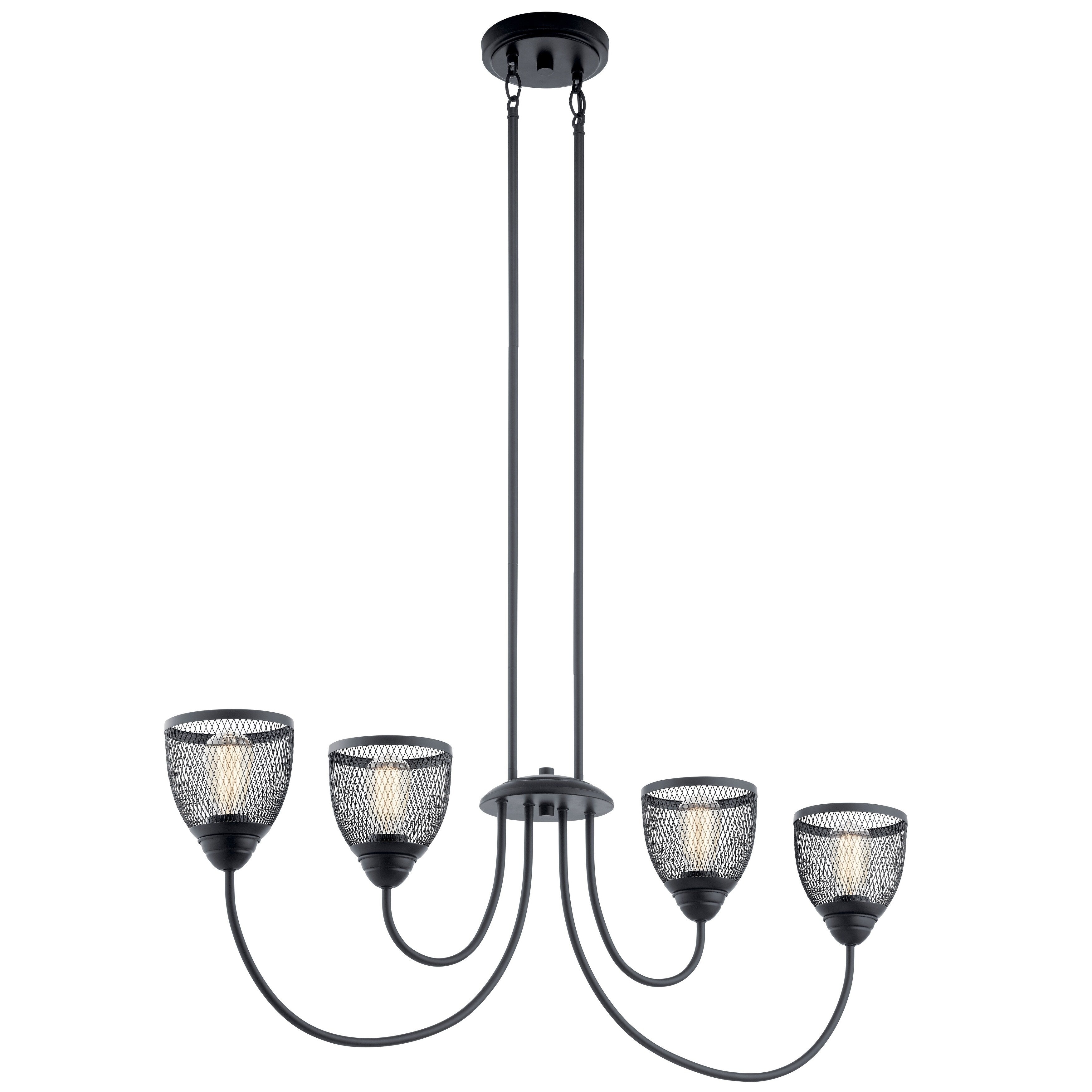 Kichler Lighting Voclain 4 Light Linear Chandelier Black