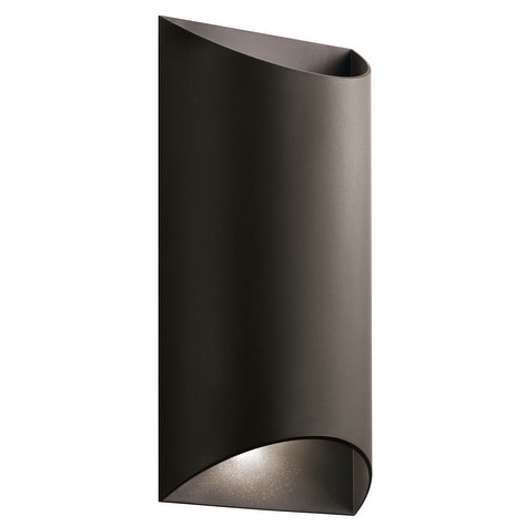 Kichler Lighting Wesley Collection 2 Light Textured Architectural Bronze Outdoor Wall Sconce