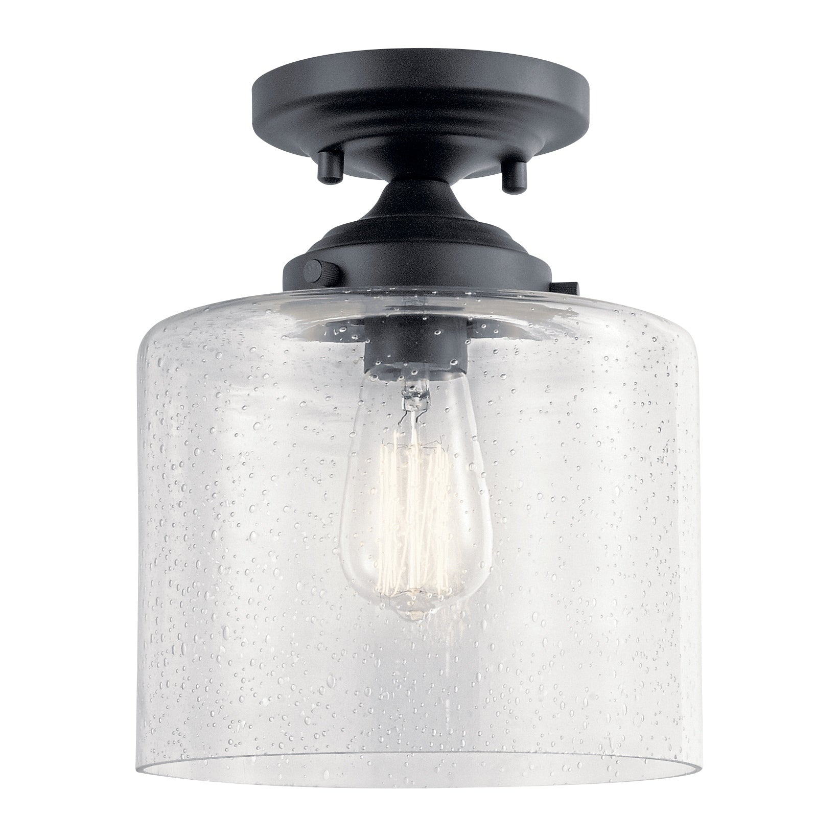 Kichler Lighting Winslow 1 Light Semi Flush Mount Ceiling Light Black