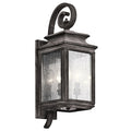 Kichler Lighting Wiscombe Park Collection 3 Light Weathered Zinc Outdoor Wall Lantern