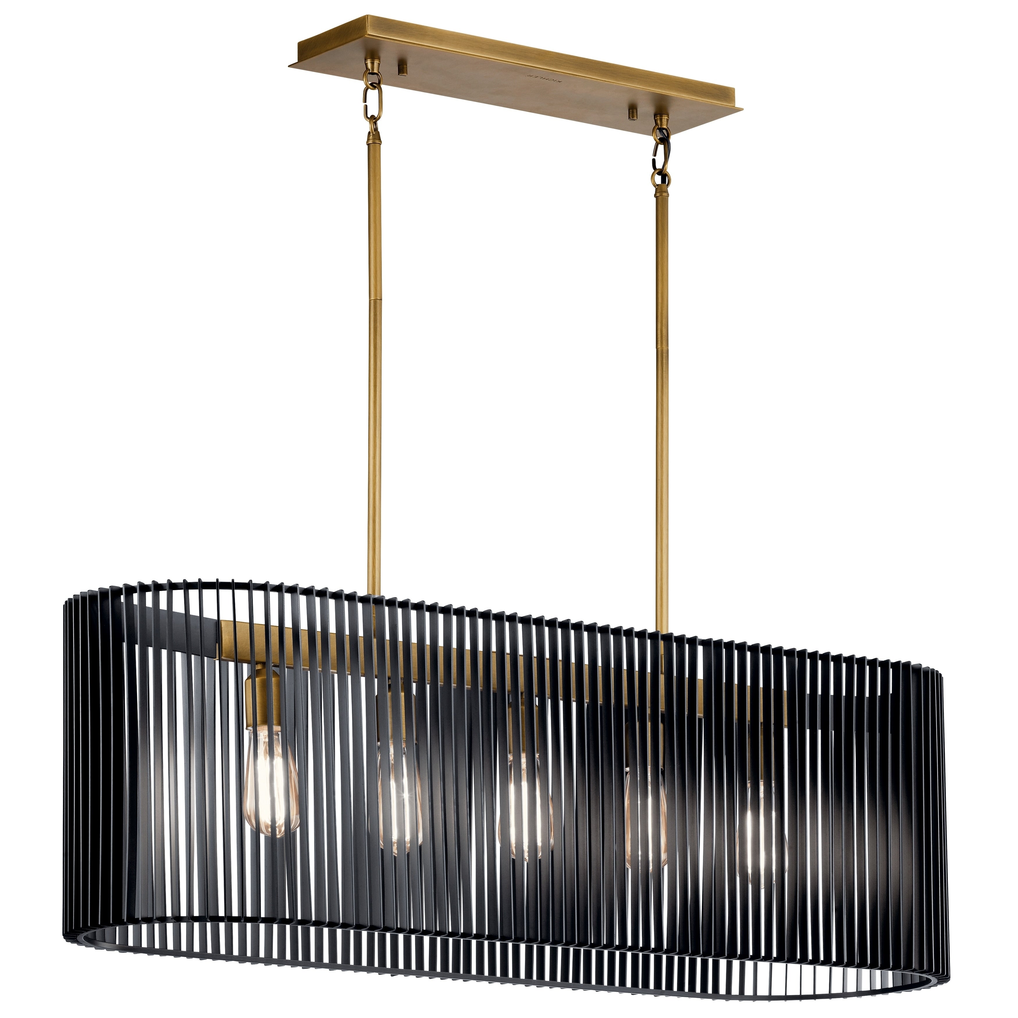 Kichler Linara 5 Light Black Linear Chandelier