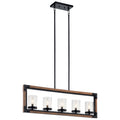 Kichler Marimount 5 Light Auburn Stained Finish Linear Chandelier