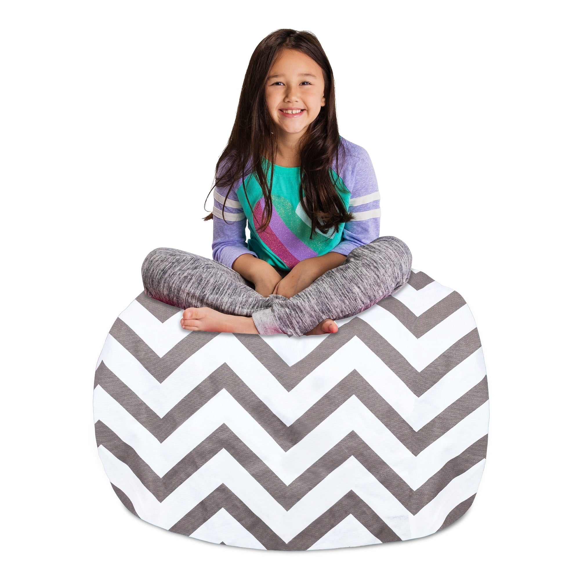 Kids Bean Bag Chair Cover Stuffed Animal Storage 38 Toy Organizer
