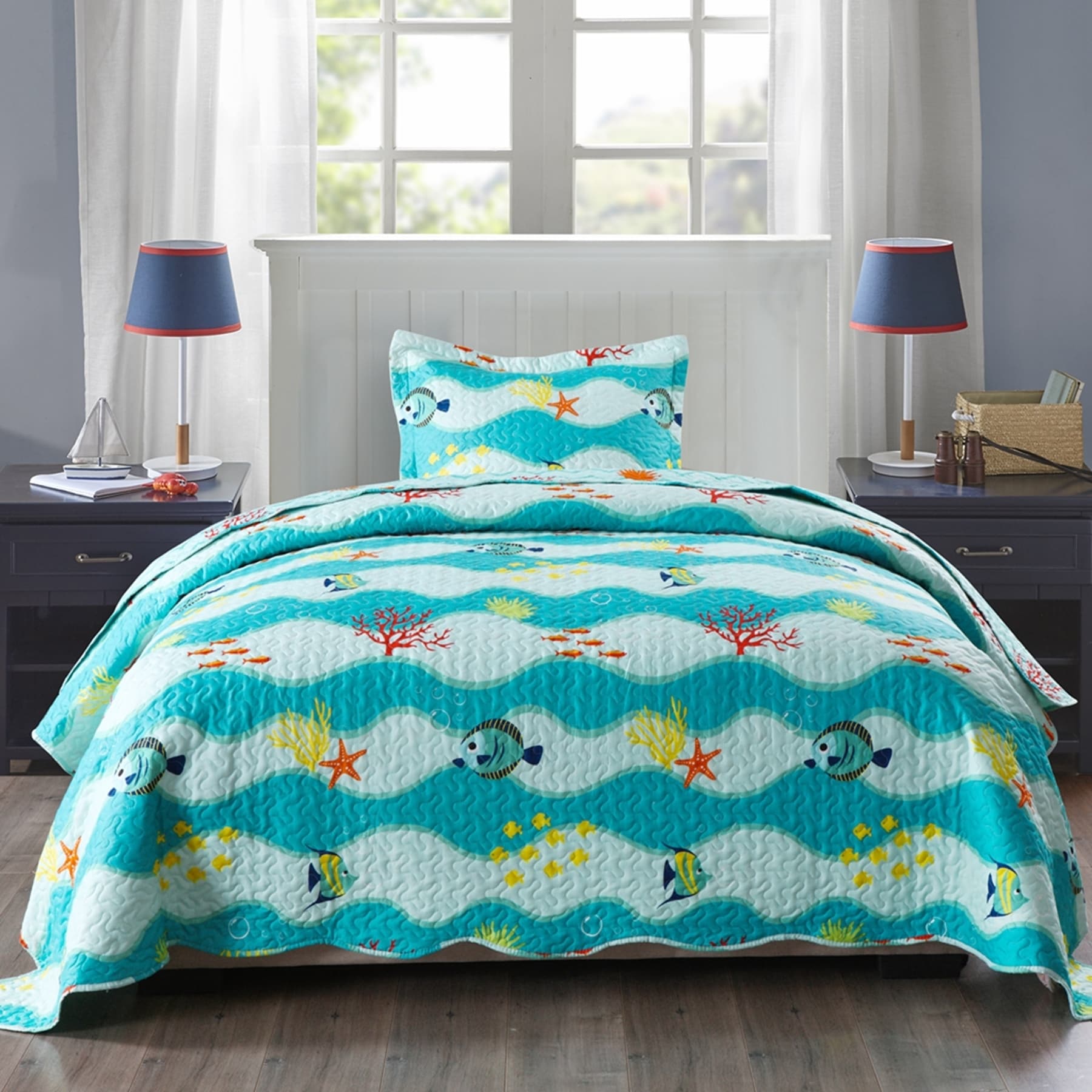 Porch Den Lumbee Aquatic Quilt Set
