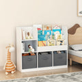 Kids Bookcase And Bookshelf Multifunctional Bookcase With 3 Collapsible Fabric Drawers Display Stand Toy Storage Organizer