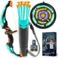 Kids Bow And Arrow Set Led Light Up Archery Toy Set With 9 Suction Cup Arrows Multicolor