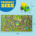 Kids Carpet Playmat Rugs 12 Pull Back Vehicle Set Green