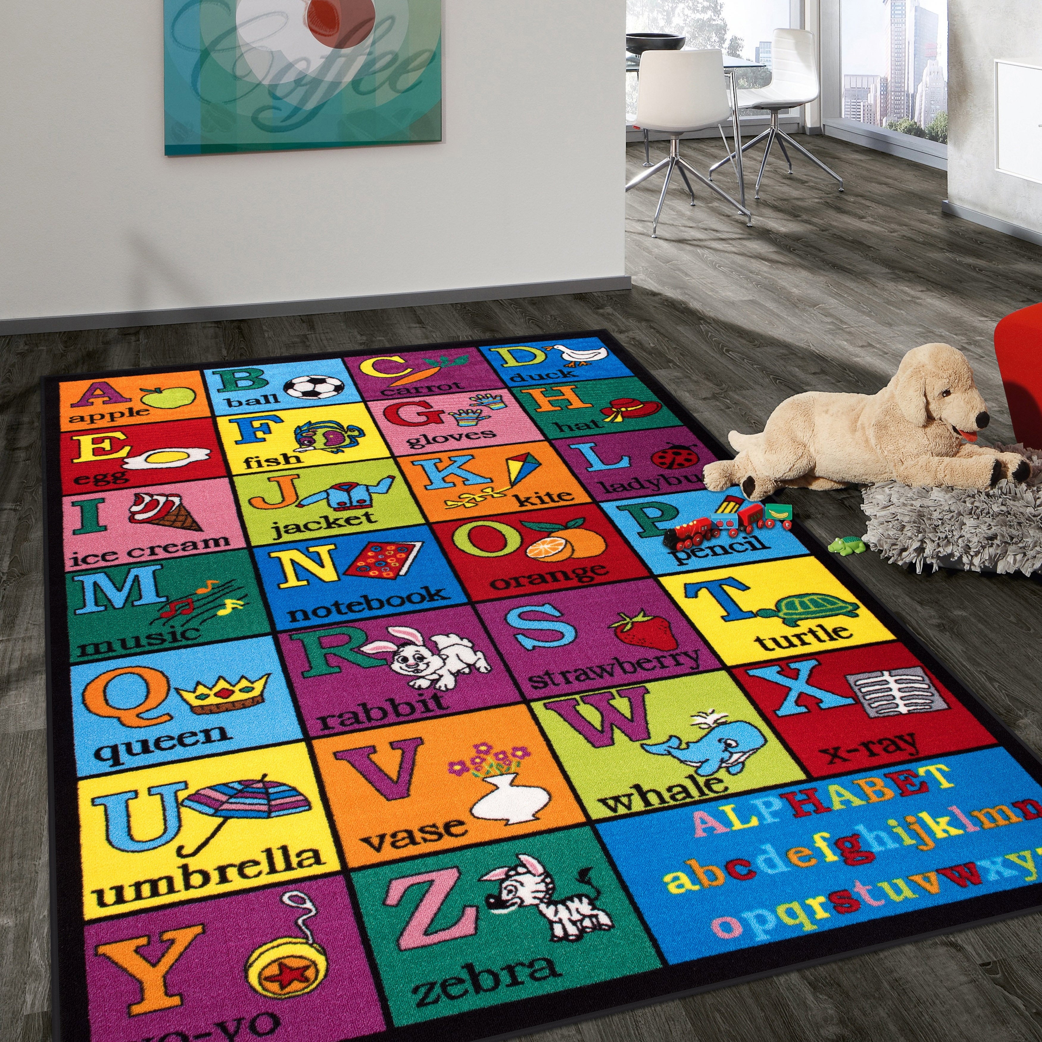 Kids Educational Learning Alphabet Non Slip Area Rug