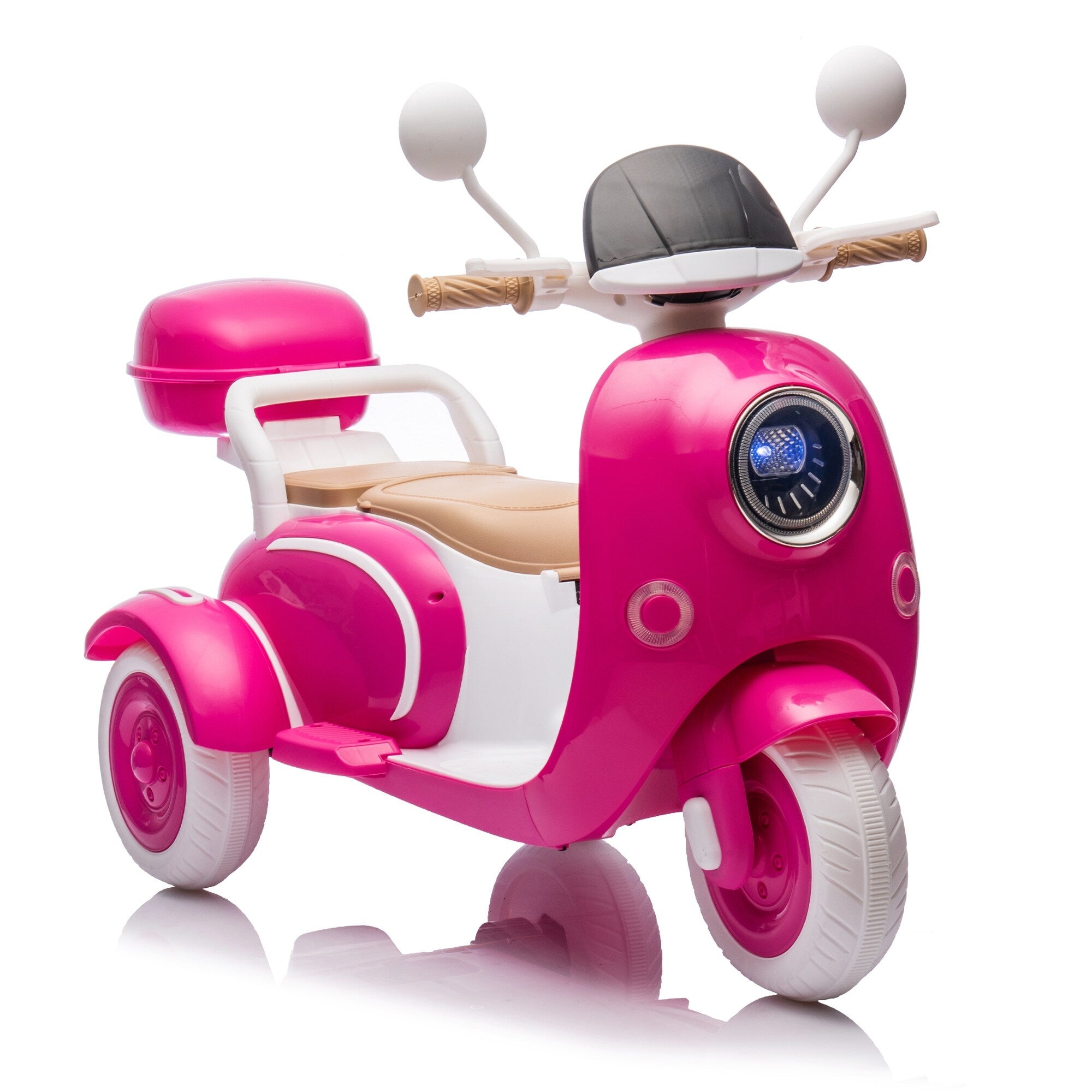 Kids Electric Car Ride On Car Rose Red 2 Seater Ride On Toy With Bluetooth Music