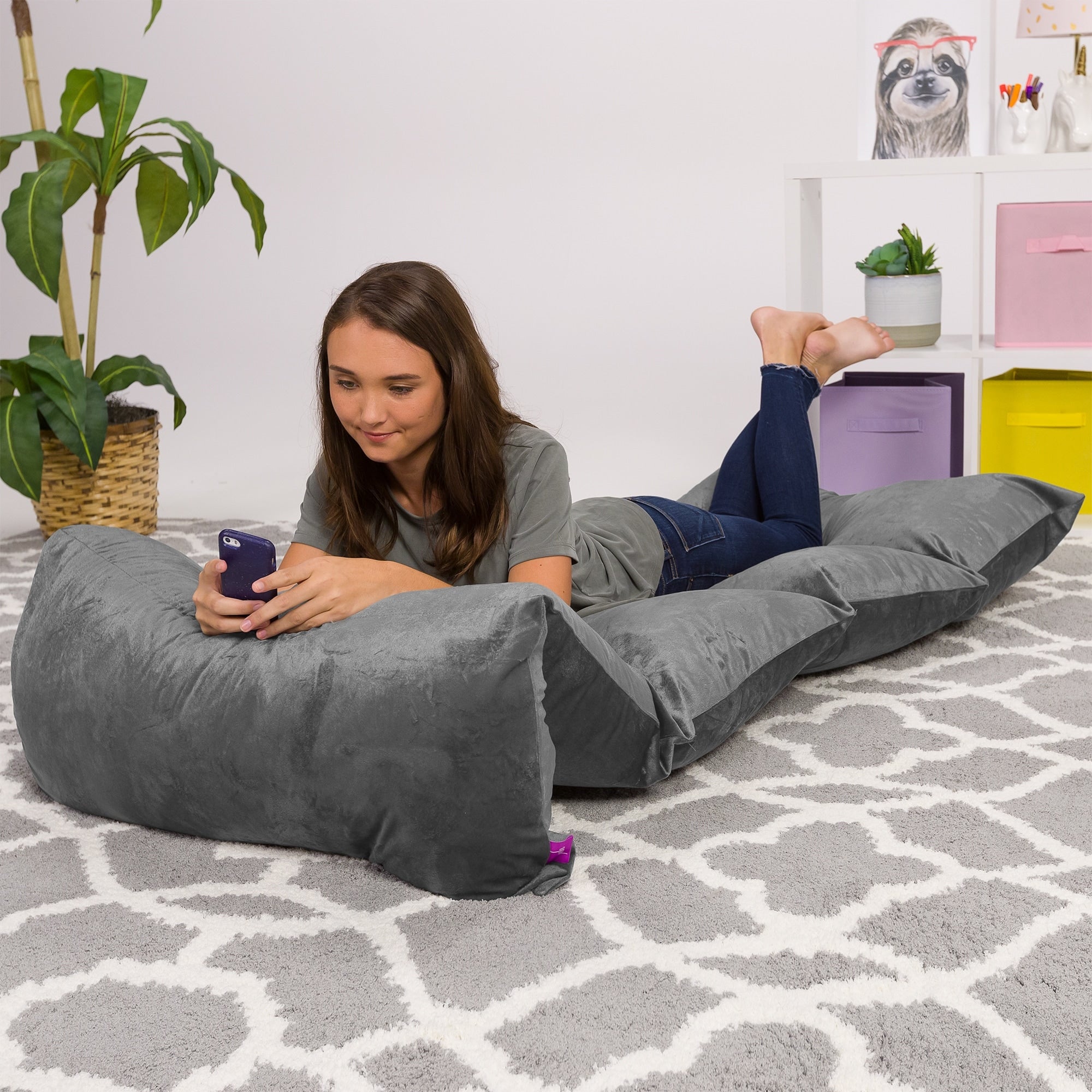 Kids Floor Pillow Cover Premium Cushion And Lounger Covers For Pillows Gifts For Teenage Girls King Pillow Size Cozy