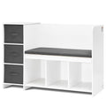 Kids Reading Nook Bench Toddler Bookshelf And Bookcase With Detachable Seat Cushion 6 Cubby Storage Organizer With 3 Drawers