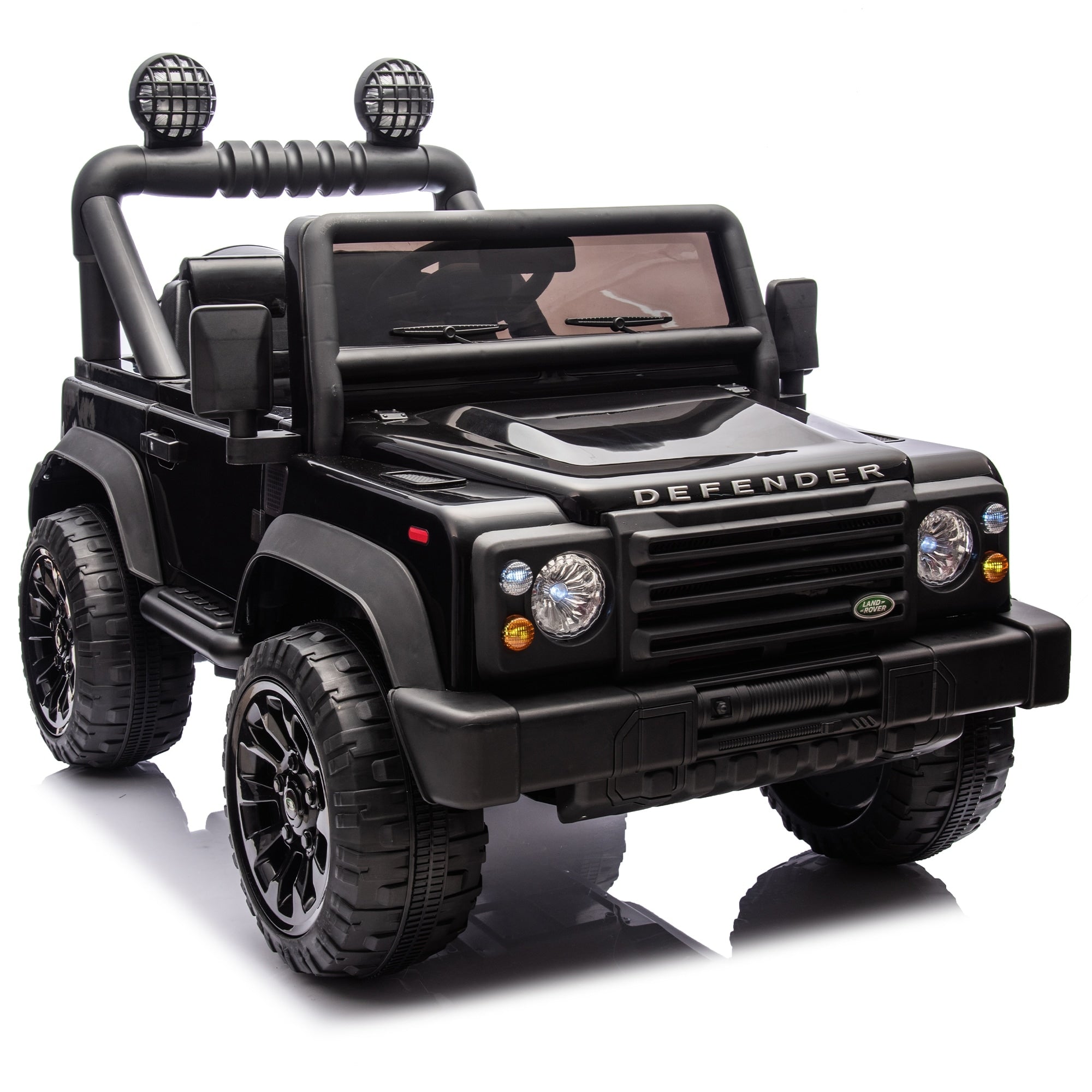 Kids Ride On Car With Remote Control Black Off Road Toy Car Battery Powered Electric Vehicle With Led Lights