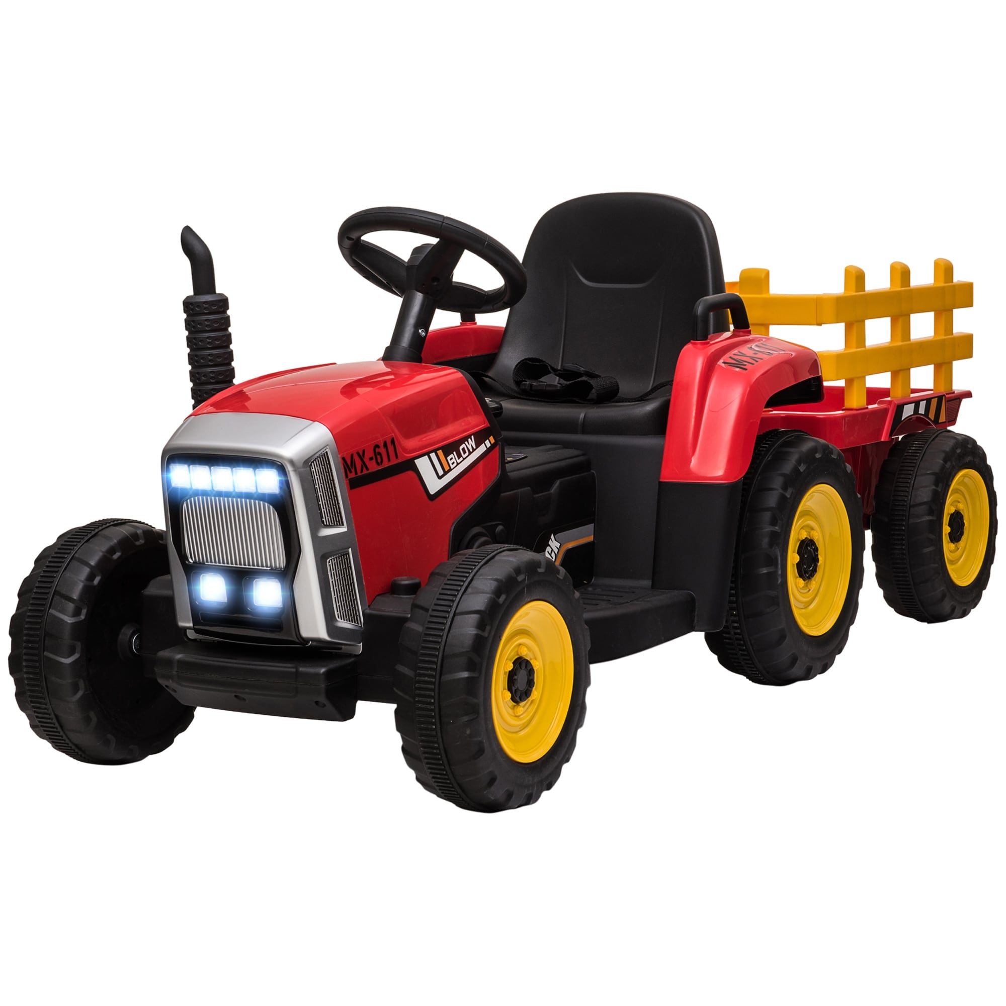 Kids Ride On Tractor Electric Tractor With Parent Remote Control Off Road Toy Car Ride On Car With Trailer