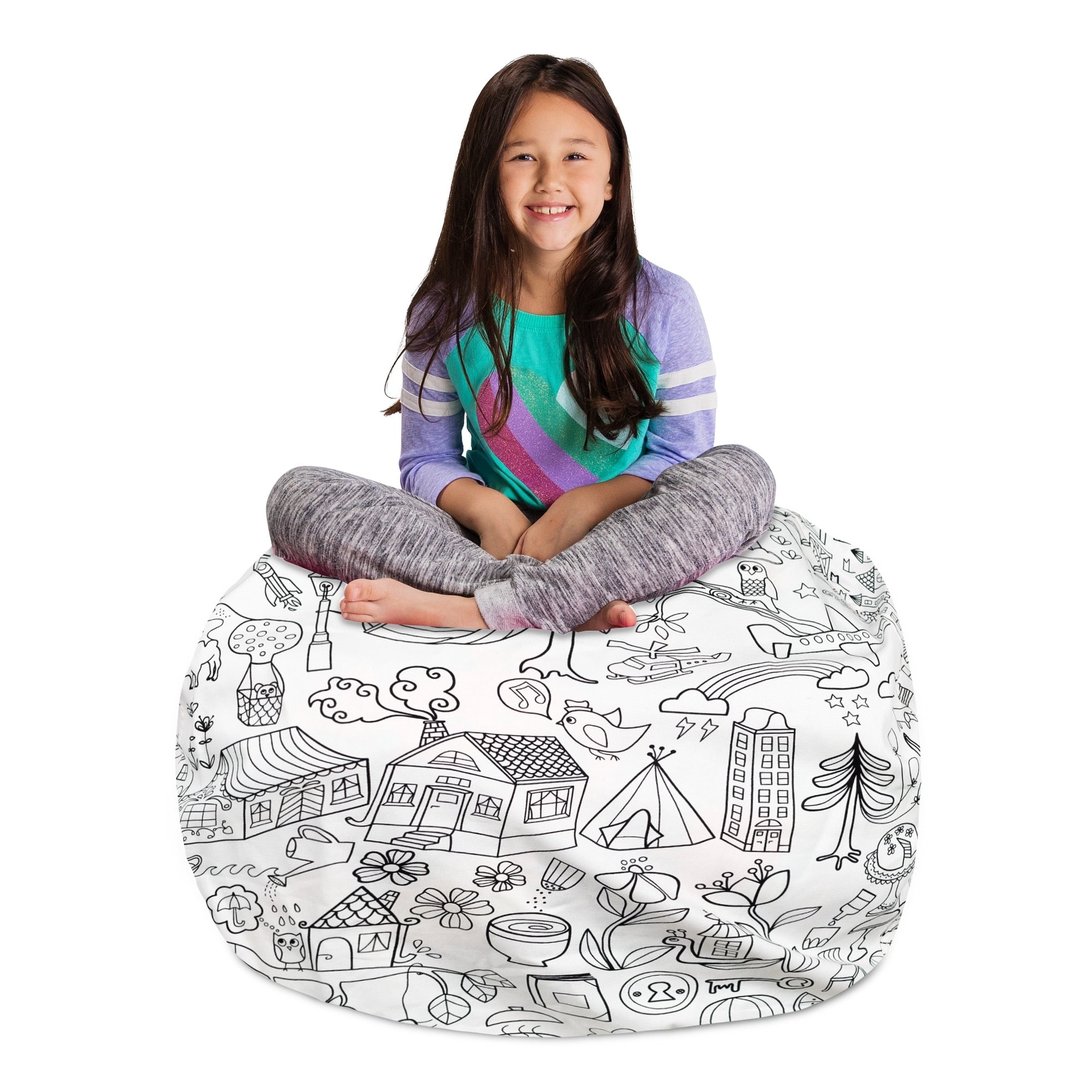 Kids Stuffed Animal Storage Bean Bag Chair 38 Cover Or Toy Organizer