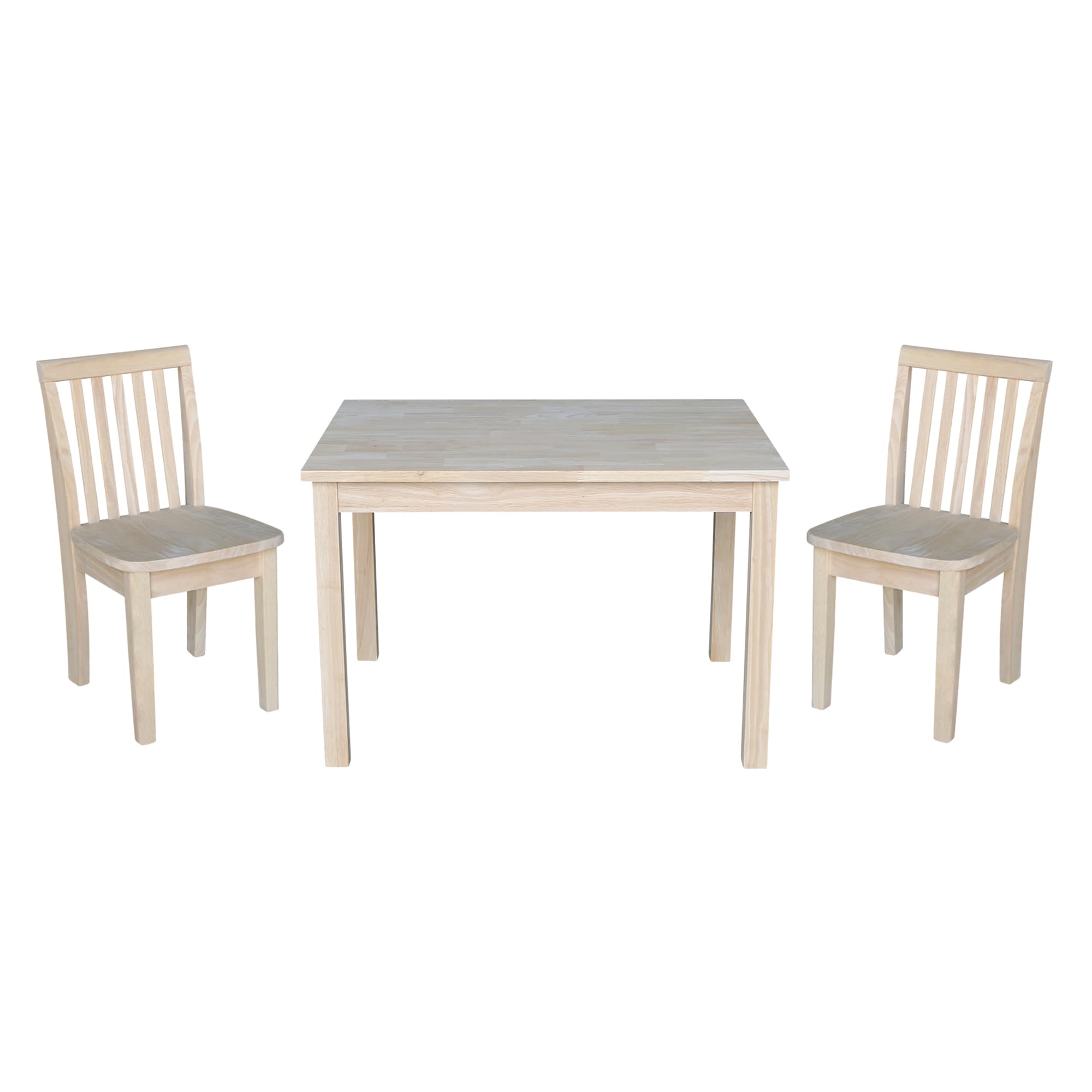 Kids Table With 2 Mission Juvenile Chairs Unfinished 3 Piece Set