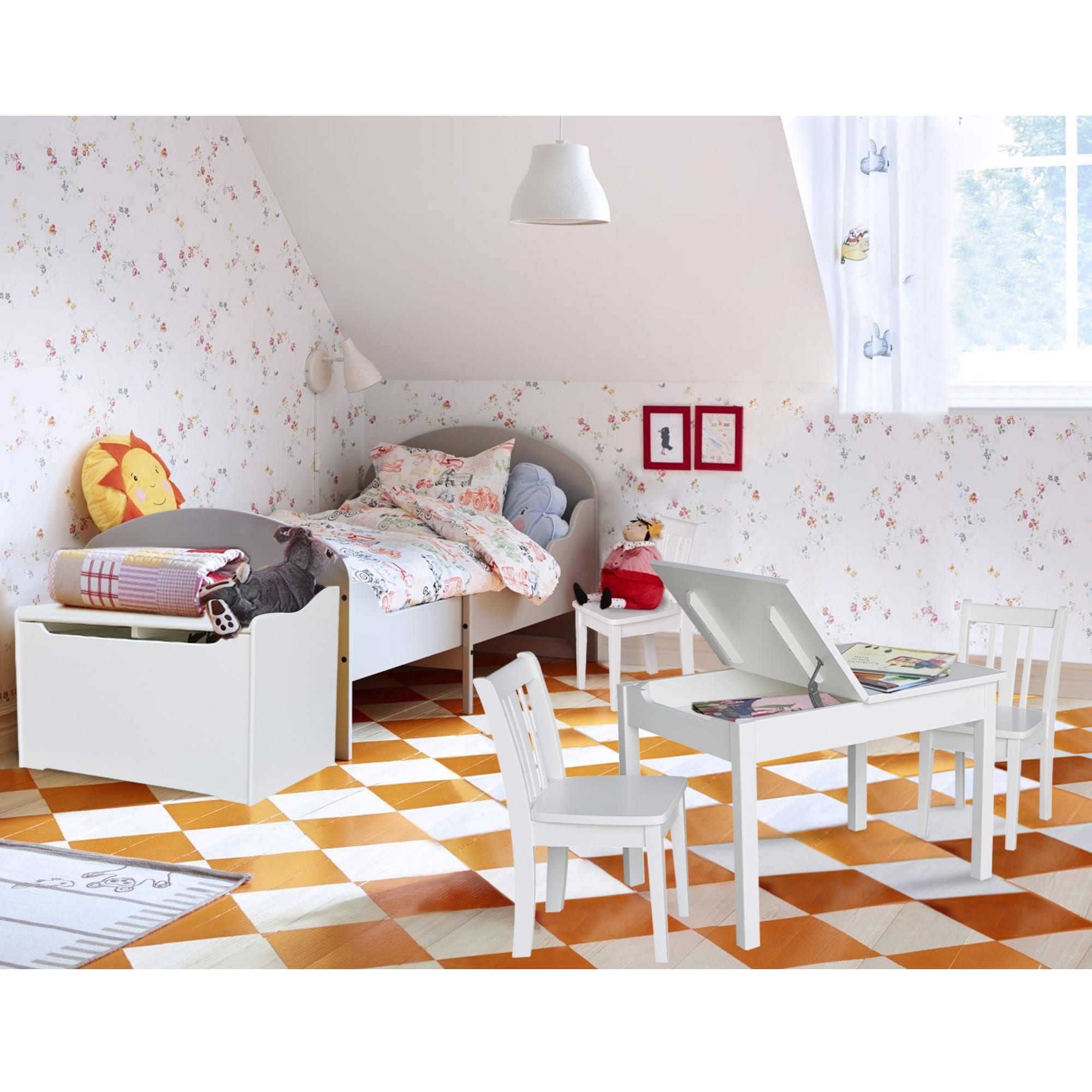 Kids Table With Lift Up Top And 2 San Remo Juvenile Chairs 3 Piece Set