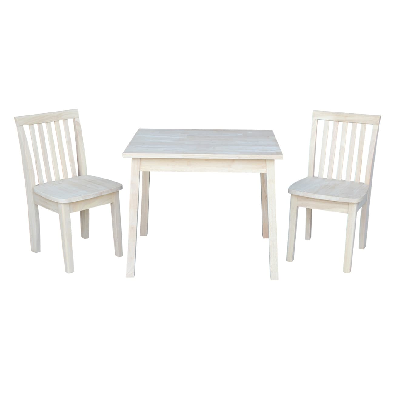 Kids Table With Two Mission Juvenile Chairs Unfinished Three Piece Set