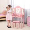 Kids Vanity Table And Stool Set Princess Makeup Dressing Table