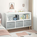 Kids Bookcase With Collapsible Fabric Drawers Childrens Book Display Toy Storage Cabinet Organizer