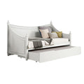 Kiki Twin Size Daybed W Trundle Molded Details White Solid Wood