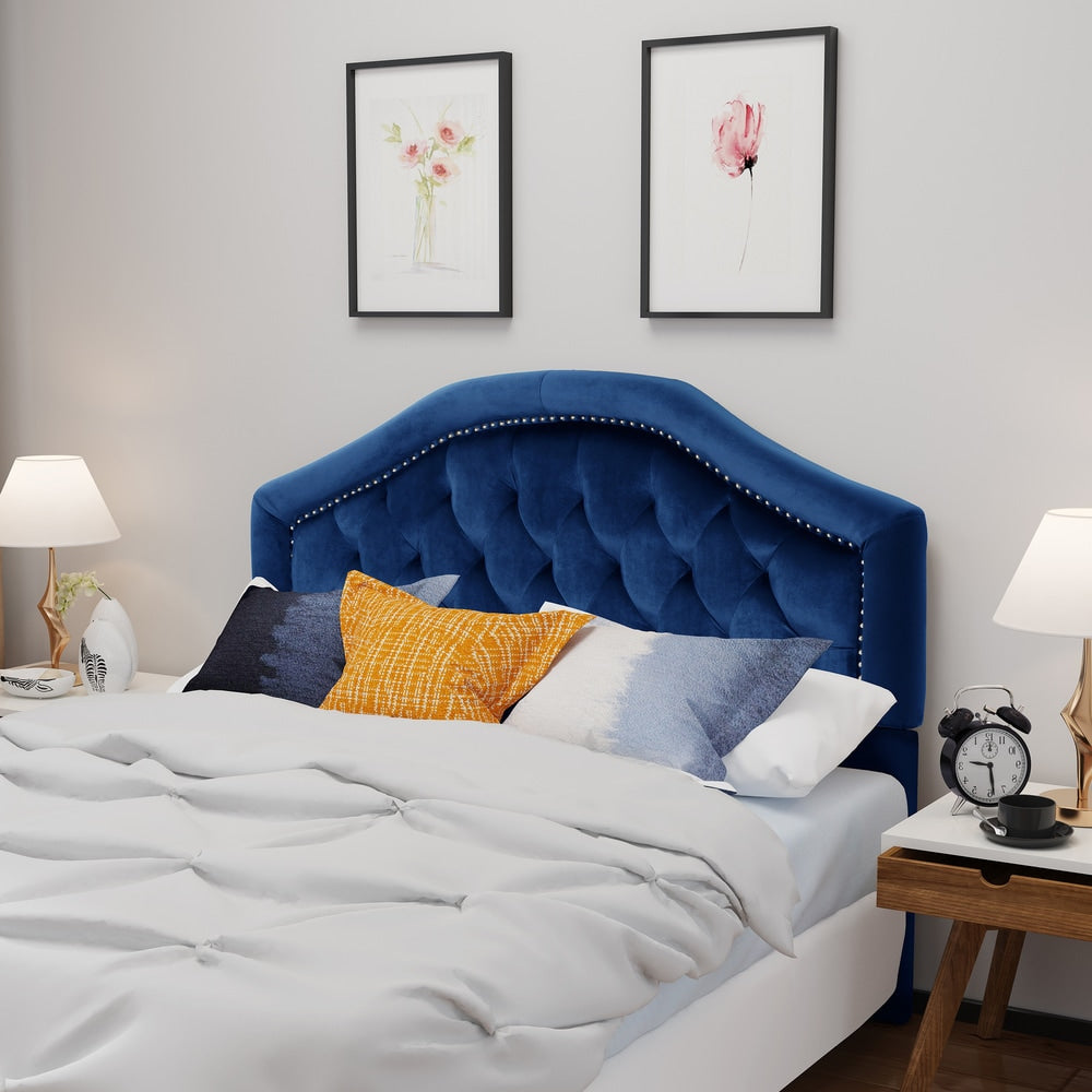 Killian Adjustable Queen Full Tufted Velvet Headboard By Christopher Knight Home