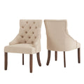 Kimpton Linen Curved Back Tufted Dining Chair Set Of Two By Inspire Q Artisan