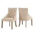 Kimpton Linen Curved Back Tufted Dining Chair Set Of Two By Inspire Q Artisan