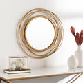 Kindra Modern Circles Golden 21 Inch Round Mirror 22 H X 21 W