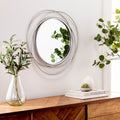 Kindra Modern Circles Silver 24 Inch Round Mirror 24 H X 24 W