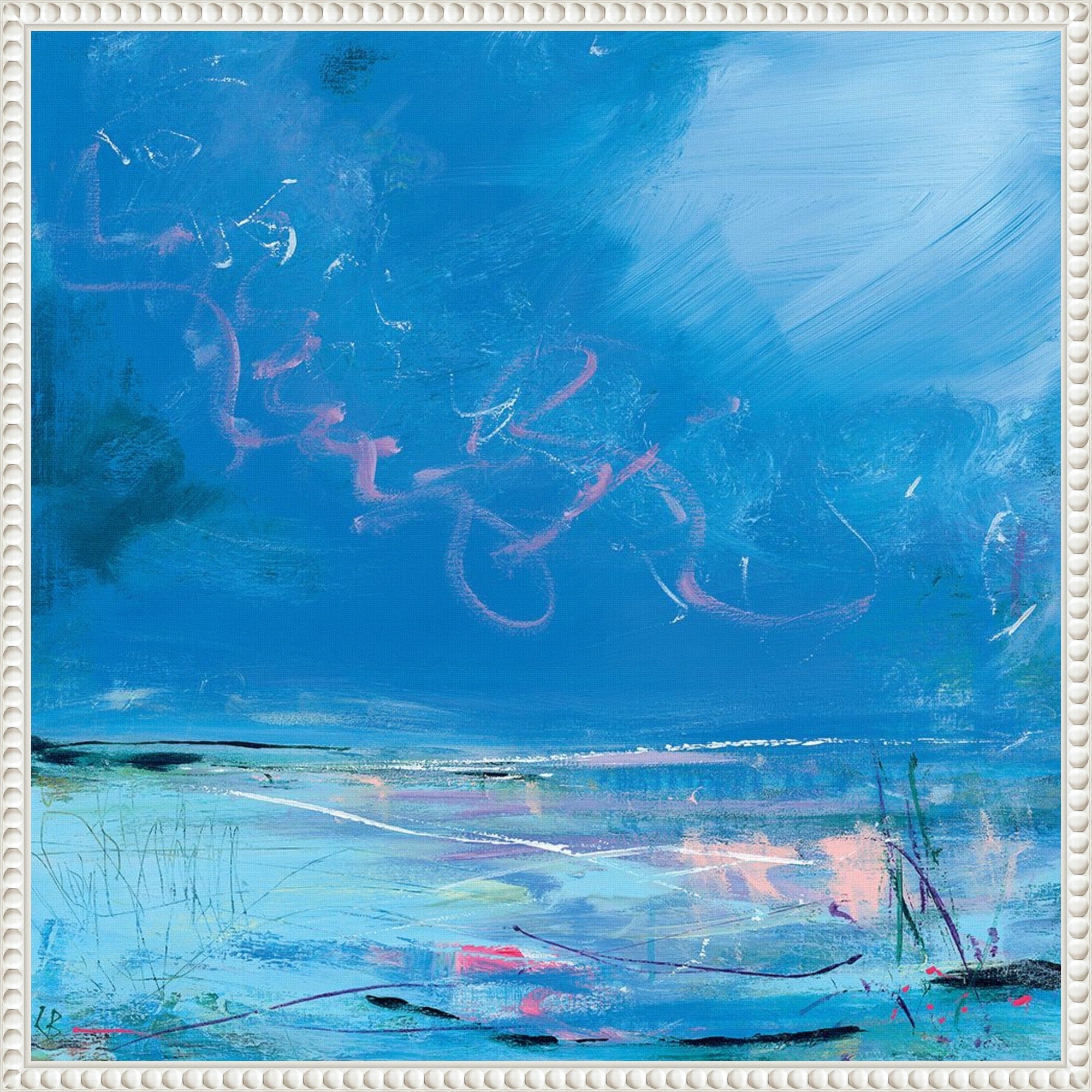 Kinds Of Blue By Lesley Birch Framed Canvas Wall Art Print