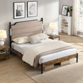 King Bed Frame Upholstered Headboard With Charging And Touch Sensitive Led Lights Under Bed Storage No Box Spring Needed