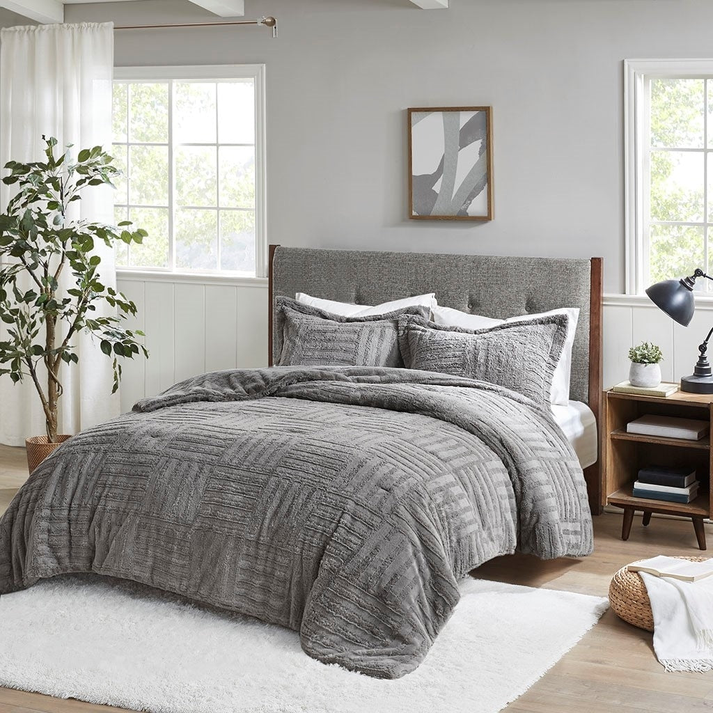 King Cal King Fur Down Alternative Comforter Mini Set