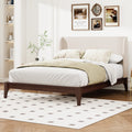 King Dry Bamboo Wood Platform Bed 48 Upholstered High Headboard Easy Assembly Chocolate