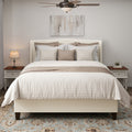 King Size Bed Frame With 49.21 High Back Upholstered Headboard