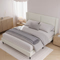 King Size Bed Frame With 55.5 High Back Upholstered Headboard