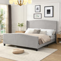 King Size Bed Frame With High Upholstered Headboard And Footboard